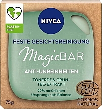 Парфумерія, косметика Мило для обличчя з глиною та екстрактом зеленого чаю - NIVEA MagicBar Pore Refining Peeling Face Soap
