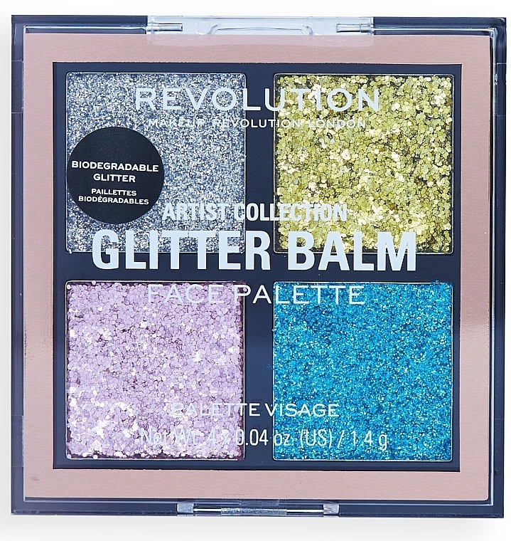 Палетка глиттеров - Makeup Revolution Artist Collection Glitter Balm Face Palette — фото N1