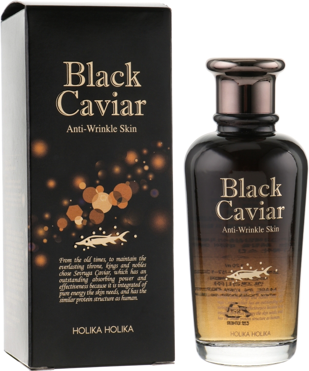Антивіковий тонер з чорною ікрою - Holika Holika Black Caviar Antiwrinkle Skin