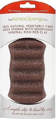 Спонж - The Konjac Sponge Company Premium Six Wave Body Puff with French Red Clay — фото N1