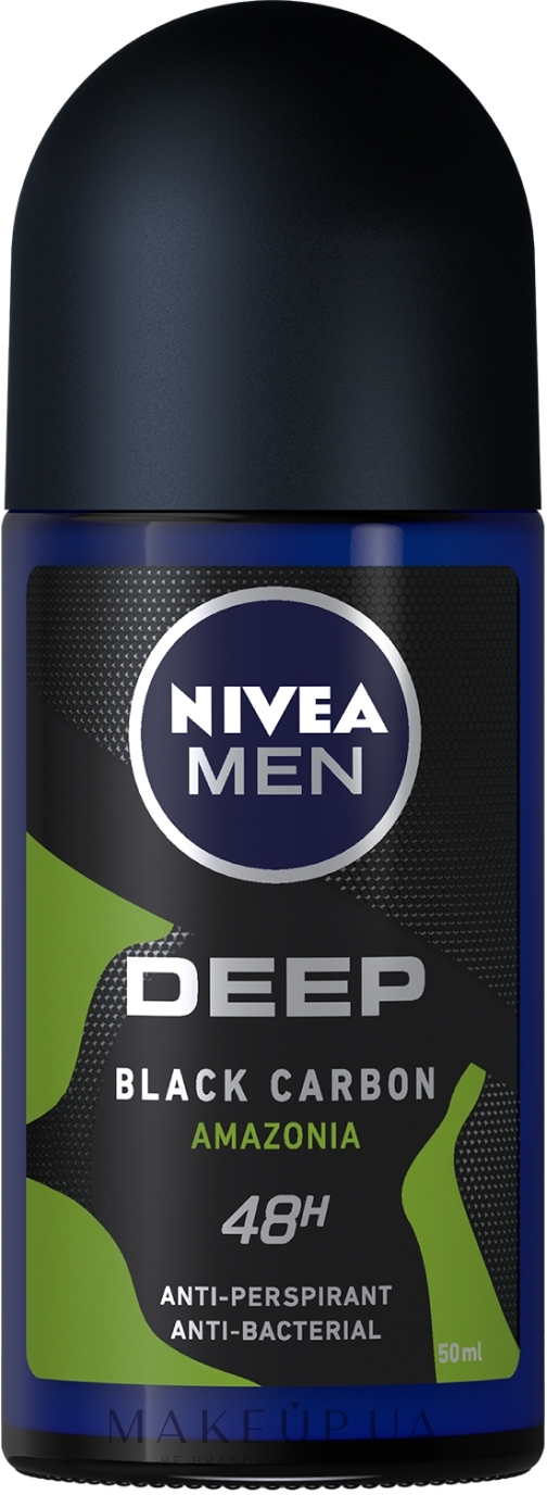 Дезодорант шариковый для мужчин - NIVEA MEN Deep Black Carbon Amazonia Anti-Perspirant — фото 50ml