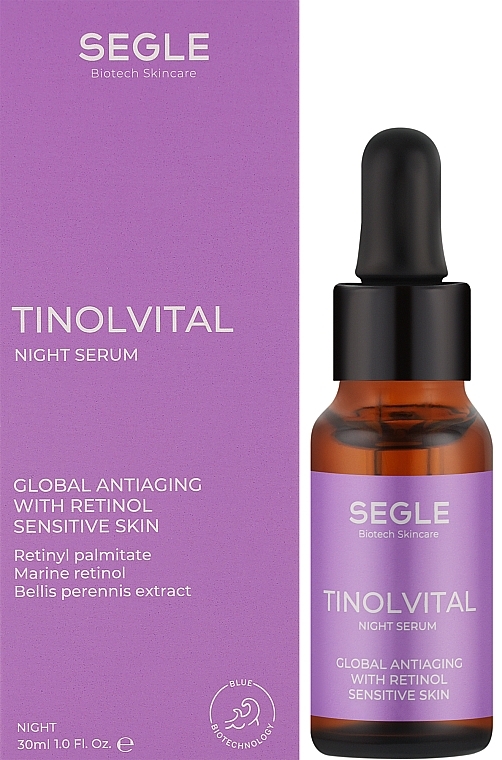 Ночная сыворотка против старения кожи лица - Segle Tinolvital Night Serum — фото N3