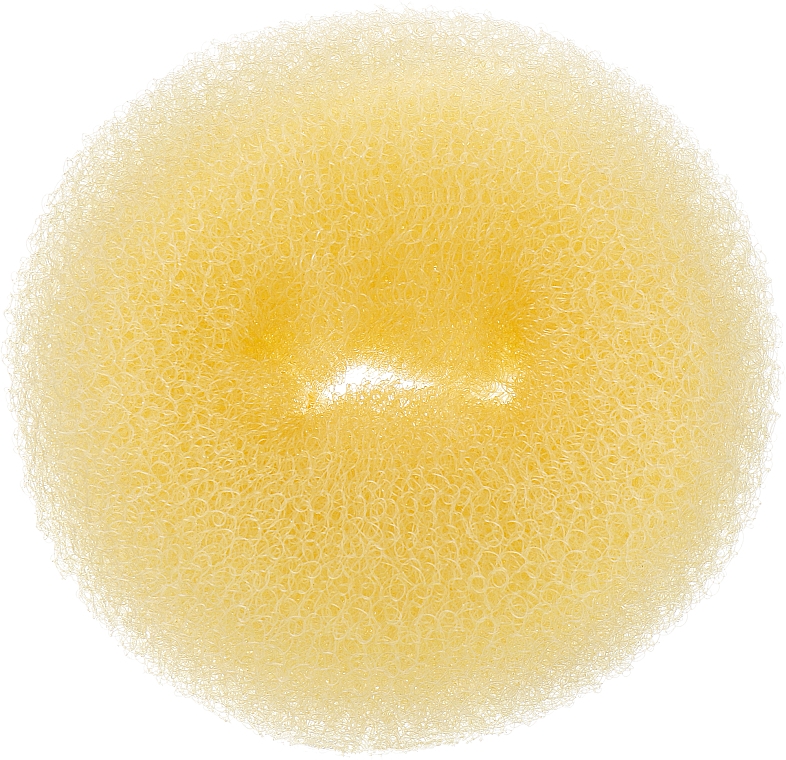 Валик для зачіски, круглий, 90 мм, світлий - Lussoni Hair Bun Ring Yellow — фото N1