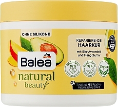 Маска для волос - Balea Natural Beauty Repairing Avocado Oil & Mango Butter Hair Mask — фото N2
