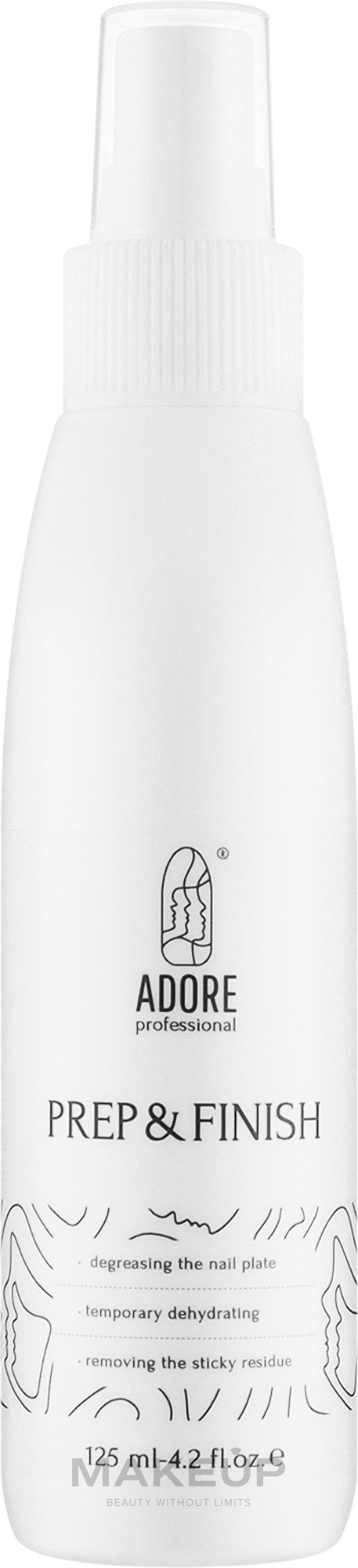 Универсальная жидкость для подготовки ногтевой пластины и снятия липкого слоя - Adore Professional NailPrep — фото 125ml