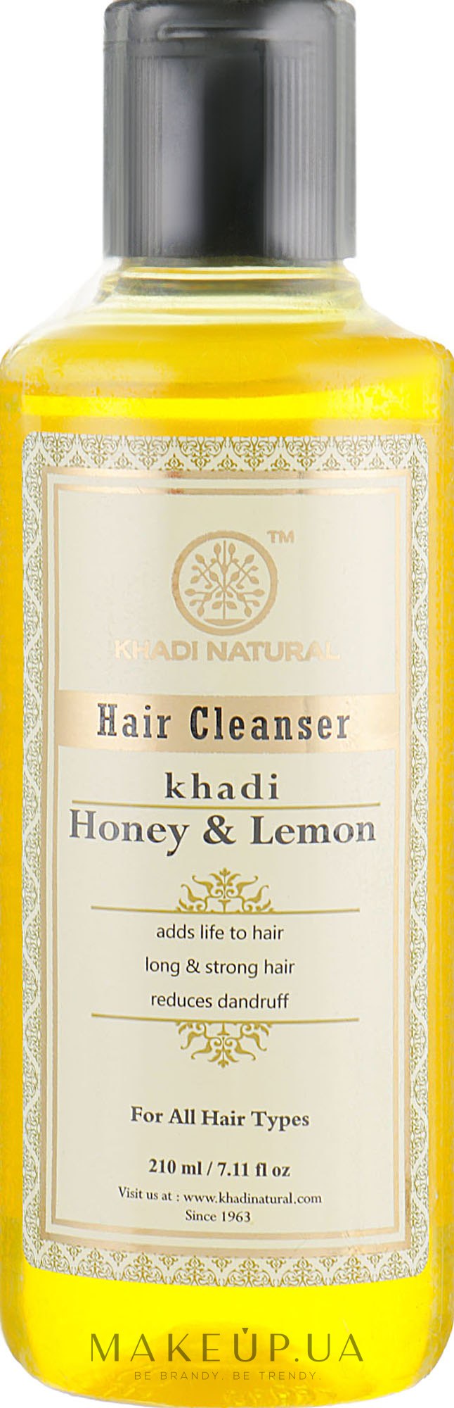Натуральный аюрведический шампунь из индийских трав "Мед и лимон" - Khadi Natural Honey & Lemon Juice Hair Cleanser — фото 210ml