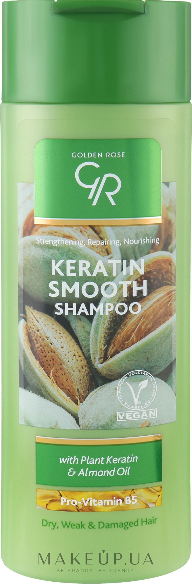 Шампунь для сухого, ослабленого й пошкодженого волосся - Golden Rose Keratin Smooth Shampoo — фото 430ml