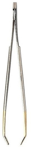 Пинцет изогнутый, 9 см, позолоченный кончик - Nippes Solingen Tweezer 9SGP — фото N2