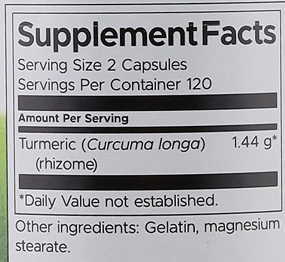 Харчова добавка "Куркума", 720 мг - Swanson Turmeric — фото N5