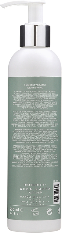 Шампунь для смягчения и объема волос - Acca Kappa Soft & Volume Shampoo — фото N2