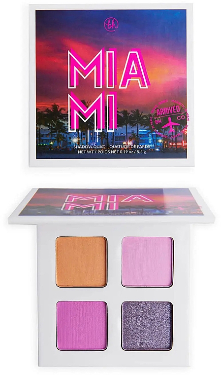 Палетка теней для век - BH Cosmetics Magnetic In Miami Shadow Quad — фото N1