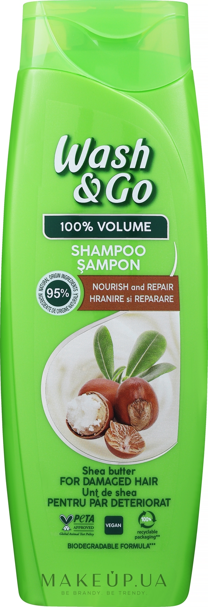 Шампунь з олією ши для пошкодженого волосся - Wash&Go — фото 360ml