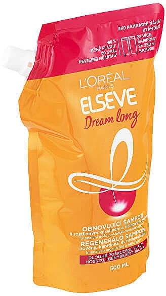 Відновлювальний шампунь для довгого волосся - Loreal Paris Elseve Dream Long Shampoo (дой-пак) — фото N3