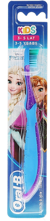 Зубна щітка Kids 3-5, м'яка, Frozen Anna, фіолетово-блакитна - Oral-B Kids — фото N2