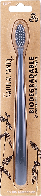 Биоразлагаемая зубная щетка, серая - The Natural Family Co Biodegradable Toothbrush — фото N1