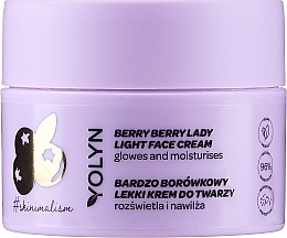 Парфумерія, косметика Освітлювальний крем для обличчя «Чорниця» - Yolyn Berry Berry Lady Light Face Cream
