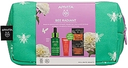 Набір - Apivita Bee Radiant (ser/30ml + f/cr/15ml + mask/2x8ml + pouch) — фото N2