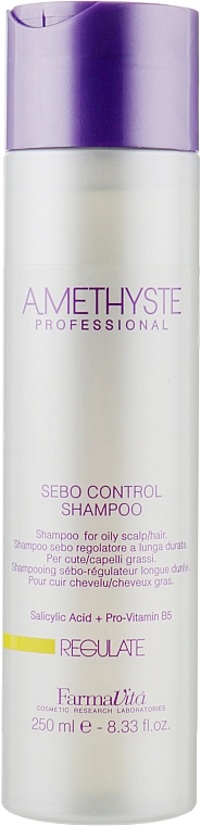 Балансуючий шампунь тривалої дії для жирної шкіри - Farmavita Amethyste Regulate Sebo Control Shampoo