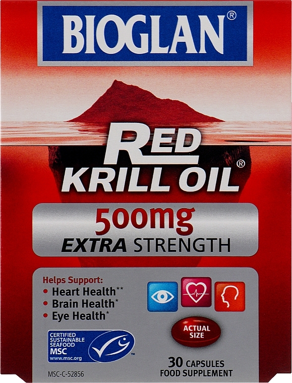 УЦЕНКА Пищевая добавка "Масло красного криля Омега-3" - Bioglan Red Krill Oil 500mg Omega-3 * — фото N1