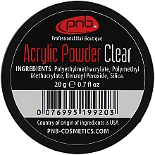 Парфумерія, косметика Прозора акрилова пудра  - PNB Acrylic Powder Clear