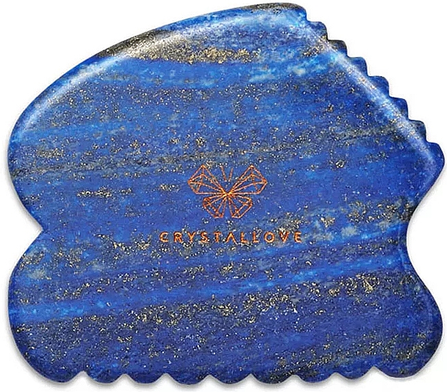 Масажер гуаша для обличчя з лазуриту, синій - Crystallove Lapis Lazuli Contour Gua Sha — фото N1