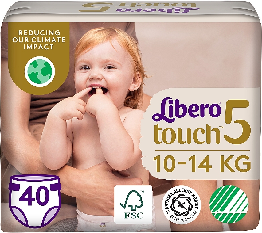 Підгузки дитячі Touch 5 (10-14 кг), 40 шт. - Libero — фото N1