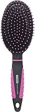 Щітка для волосся овальна, 11 рядків, чорна з рожевим - Titania Hair Care Pneumatic Hair Brush Oval — фото N1