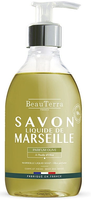 Мыло жидкое марсельское "Олива" - BeauTerra Marselle Liquid Soap Parfum Olive — фото N2