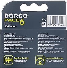 Картридж для бритвы для мужчин, с 6 лезвиями - Dorco Pace 6 — фото N2