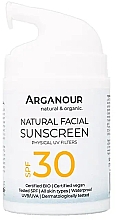 Сонцезахисний крем для обличчя SPF30 - Arganour Natural & Organic Facial Sunscreen SPF30 — фото N1