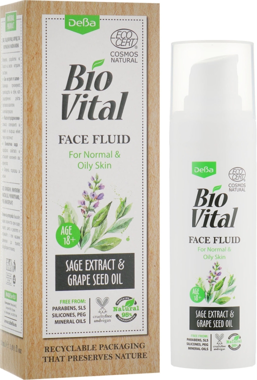 Флюїд для обличчя - DeBa Bio Vital Fluid for Normal & Oily Skin