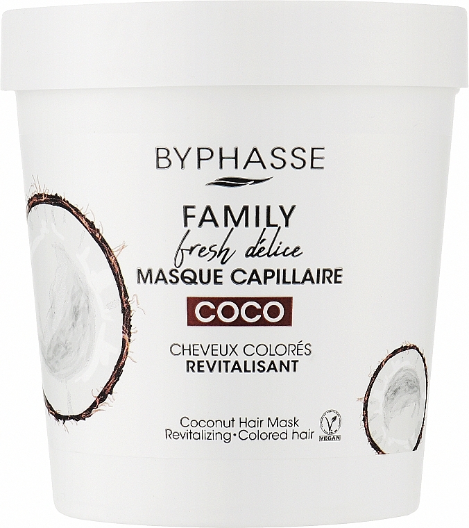 Маска для окрашенных волос с кокосом - Byphasse Family Fresh Delice Mask — фото N1