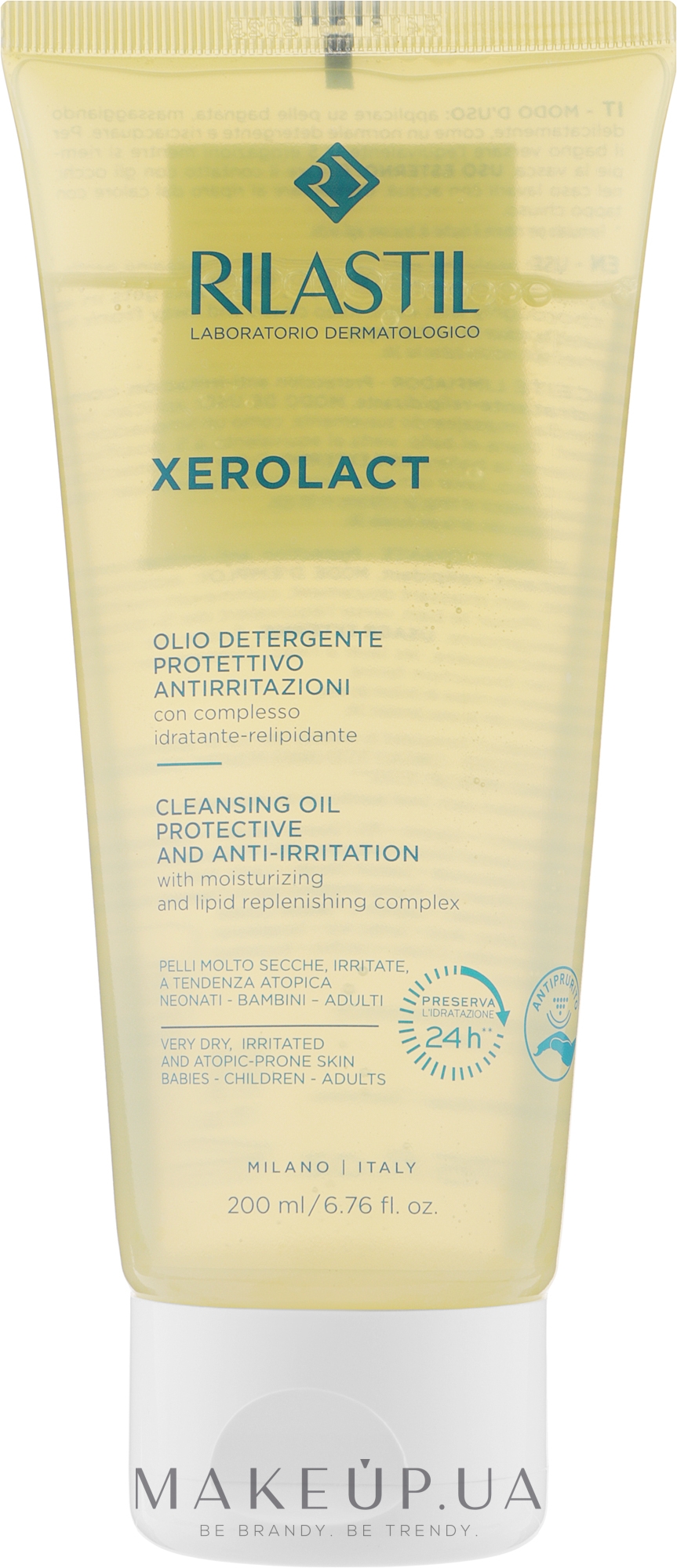 Очищувальна олія для обличчя й тіла для дуже сухої, схильної до подразнень і атопії шкіри - Rilastil Xerolact Cleansing Oil — фото 200ml