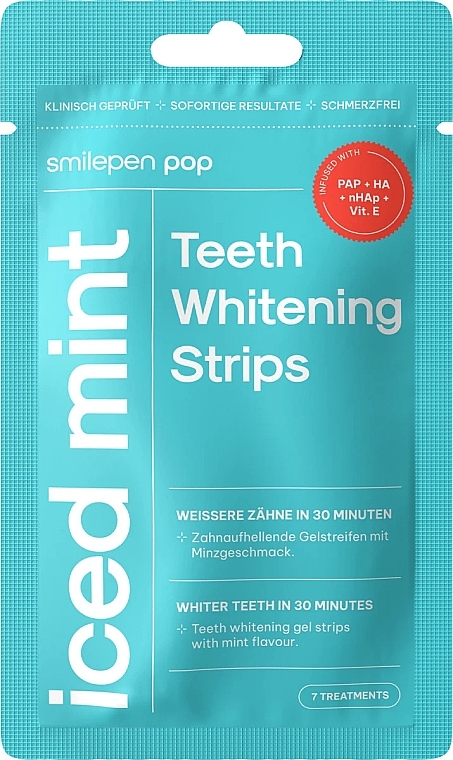 Отбеливающие полоски для зубов - SwissWhite Smilepen Pop Iced Mint Teeth Whitening Strips — фото N1