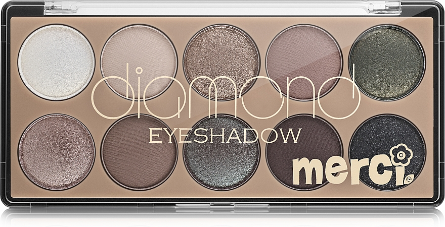 Палетка тіней, 10 кольорів - Merci Diamond Eyeshadow Palette — фото N2