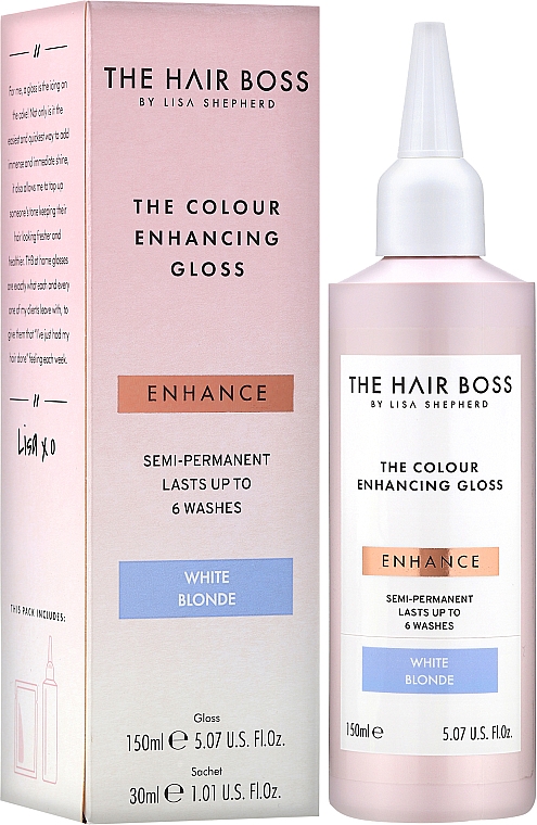 Усилитель цвета, для светлых тонов - The Hair Boss Colour Enhancing Gloss White Blond — фото N2