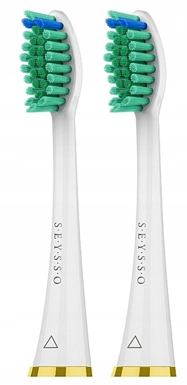 Змінні насадки для зубної щітки, 2 шт. - Seysso Gold Anti Plaque White — фото N1