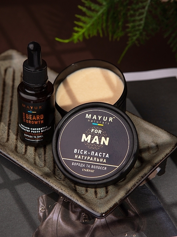 Воск-паста натуральная для стайлинга бороды и волос - Mayur Man — фото N2