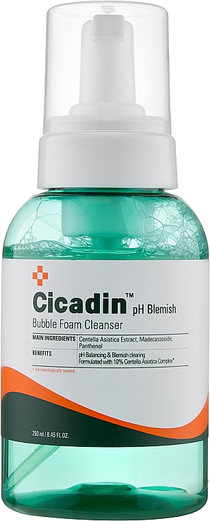 Пенка для умывания с центеллой азиатской - Missha Cicadin pH Blemish Bubble Foam Cleanser — фото N1