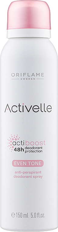 Спрей дезодорант-антиперспирант c выравнивающим тон кожи эффектом - Oriflame Activelle Actiboost Even Tone — фото N1