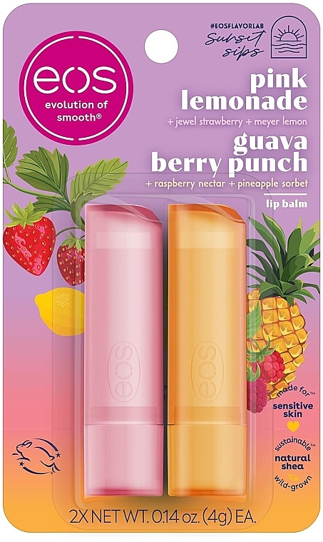 Набор "Розовый лимонад и пунш из гуавы" - EOS Pink Lemonade & Guava Berry Punch (lip/balm/2х4g) — фото N1