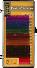 Духи, Парфюмерия, косметика Накладные ресницы радуга Butterfly B 0.15 (16 рядов: 12 мм) - Kodi Professional