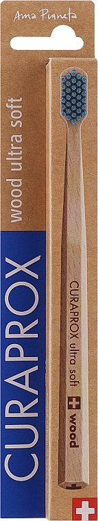 Дерев'яна зубна щітка із синьою щетиною - Curaprox Ultra Soft Toothbrush CS Wood — фото N1