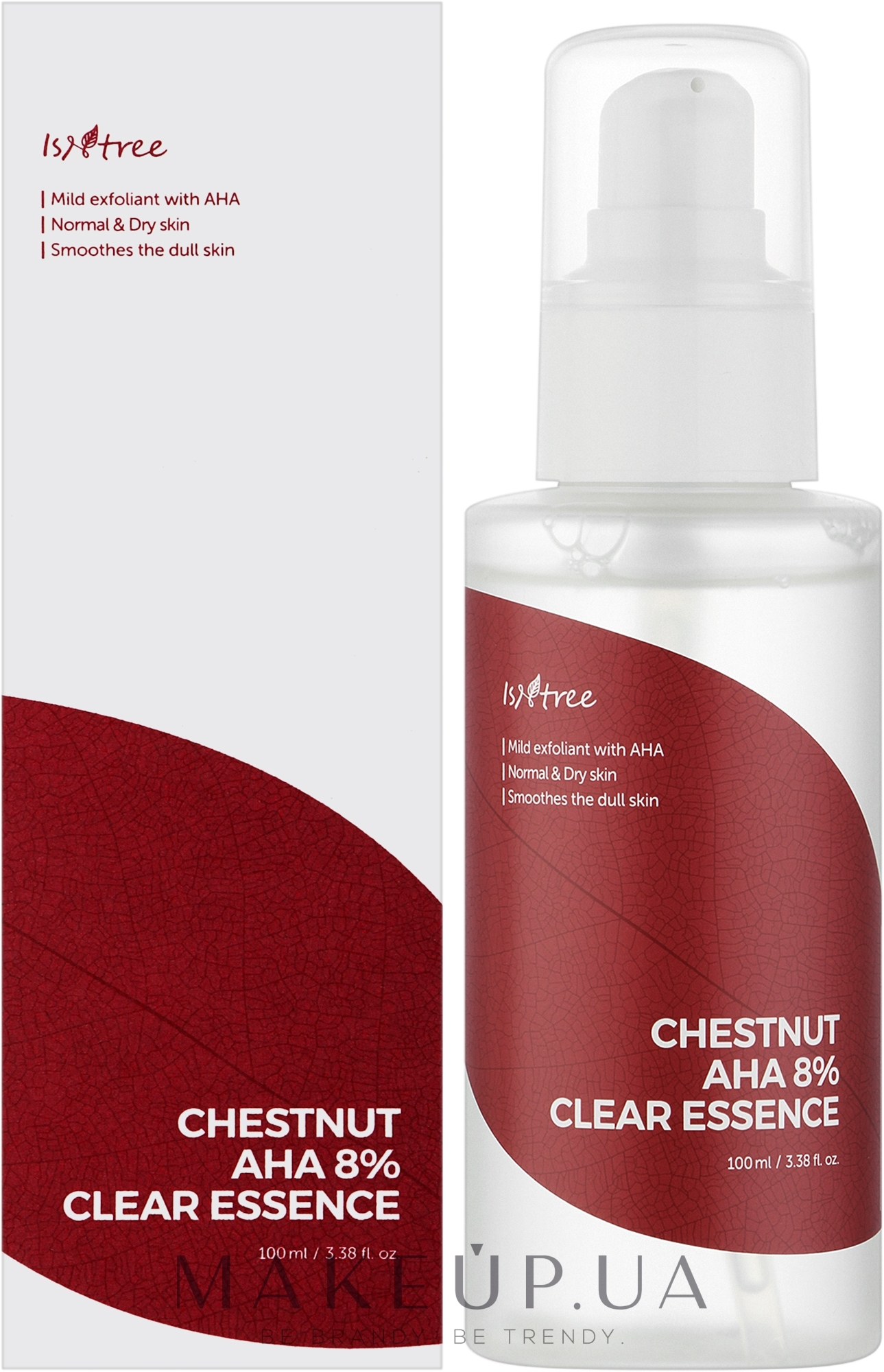 Есенція оновлювальна з AHA кислотою і екстрактом каштану - IsNtree Chestnut AHA 8% Clear Essence — фото 100ml