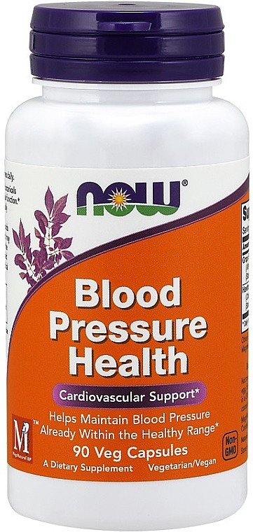 Натуральная добавка, 90 капсул - Now Foods Blood Pressure Health — фото N1