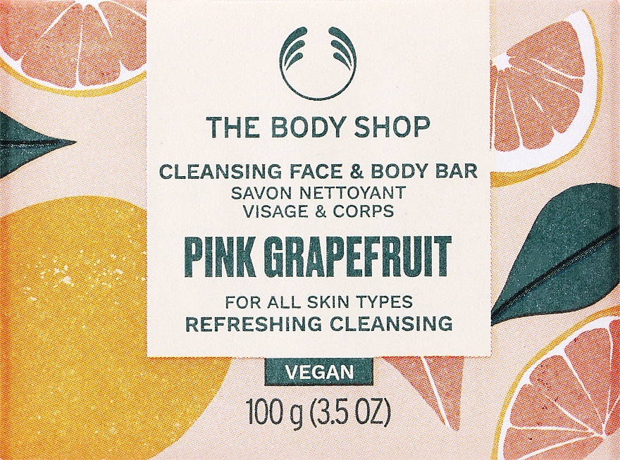 Мыло для лица и тела "Розовый грейпфрут" - The Body Shop Pink Grapefruit Cleansing Face & Body Bar — фото N1