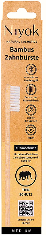 Бамбукова зубна щітка "Захист тварин" - Niyok Adult Toothbrush Choosebrush — фото N1