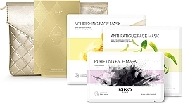 Парфумерія, косметика Набір - Kiko Milano Holiday Premiere Face Masks Gift Set (f/mask/3pcs + bag)