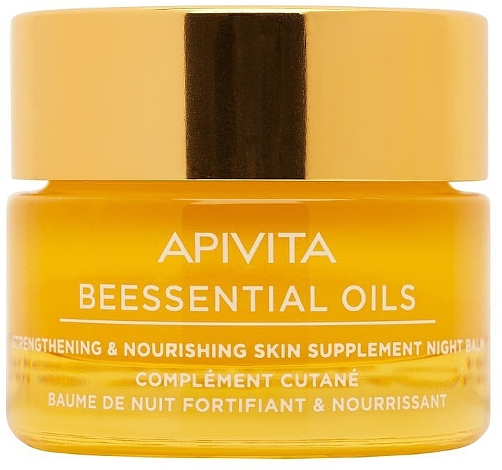 Нічний бальзам для обличчя - Apivita Beessential Oils Strengthening & Hydrating Skin Supplement Night Balm — фото N2