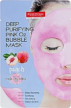 Духи, Парфюмерия, косметика Очищающая пенящаяся маска "Персик" - Purederm Deep Purifying Green O2 Bubble Mask Peach